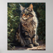 Maine Coon Cat Art Print Poster (Voorkant)