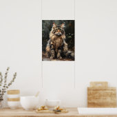 Maine Coon Cat Art Print Poster (Keuken)