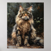 Maine Coon Cat Art Print Poster (Voorkant)