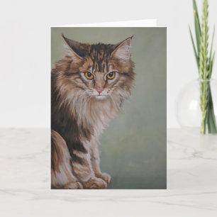 Maine Coon Cat Art Wenskaart Kaart
