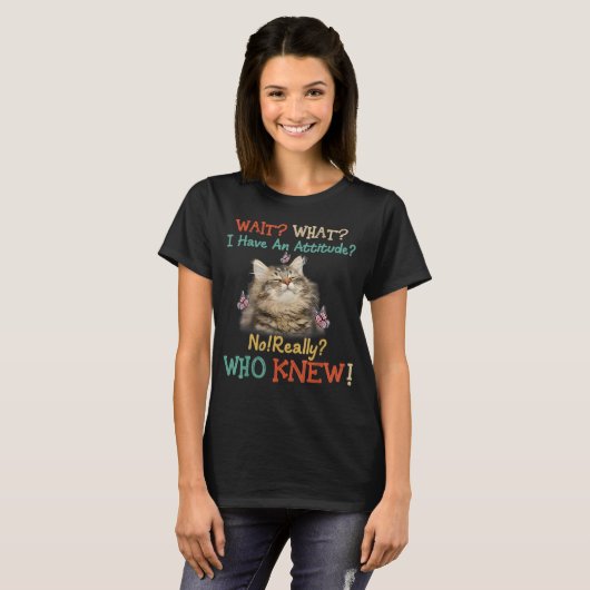 Maine Coon Cat Attitude Echt T-shirt (Voorkant volledig)