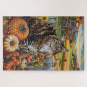 Maine Coon Cat Autumn Harvest Thanksgiving Legpuzzel (Horizontaal)