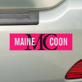 Maine Coon Cat Breed Monogram Bumpersticker (Op auto)