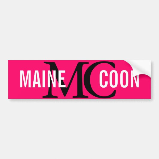 Maine Coon Cat Breed Monogram Bumpersticker (Voorkant)