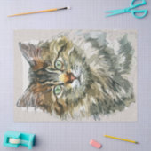 Maine Coon Cat Breed Waterverf Schets Tissuepapier (Craft)