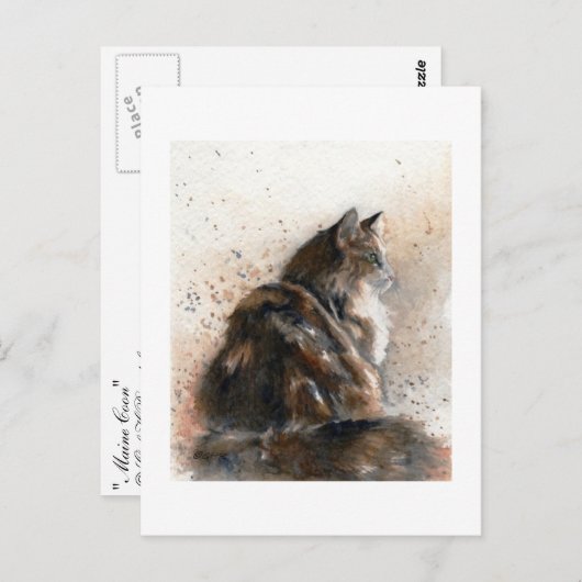 Maine Coon Cat Briefkaart (Voorkant / Achterkant)