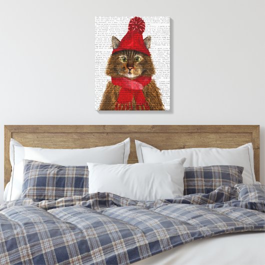 Maine Coon Cat Canvas Afdruk (Insitu (Slaapkamer))