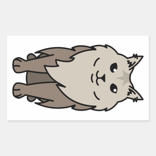 Maine Coon Cat Cartoon Rechthoekige Sticker (Voorkant)