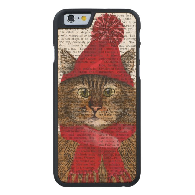Maine Coon Cat Carved Wood iPhone Hoesje (Achterkant)
