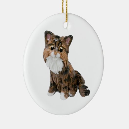 Maine Coon Cat Ceramic Ornament (Rechts)