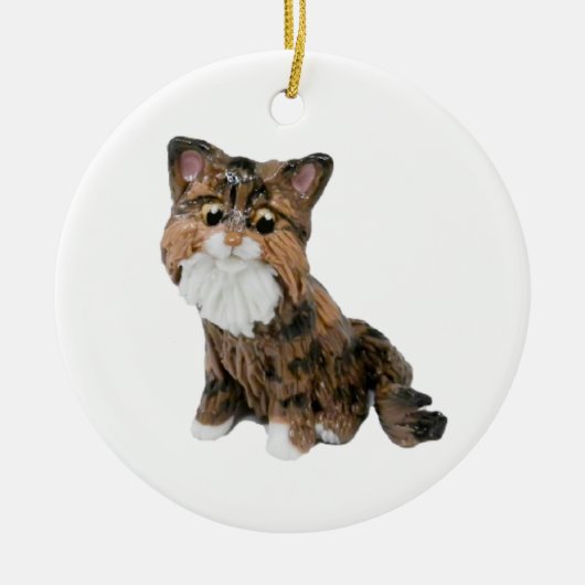 Maine Coon Cat Ceramic Ornament (Voorkant)