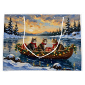 Maine Coon Cat Christmas Boat Holiday Groot Cadeauzakje (Voorkant)