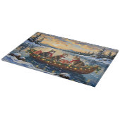 Maine Coon Cat Christmas Boat Holiday Snijplank (Hoek)