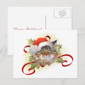 Maine Coon Cat Christmas Briefkaart (Voorkant / Achterkant)