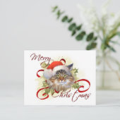 Maine Coon Cat Christmas Briefkaart (Staand voorkant)