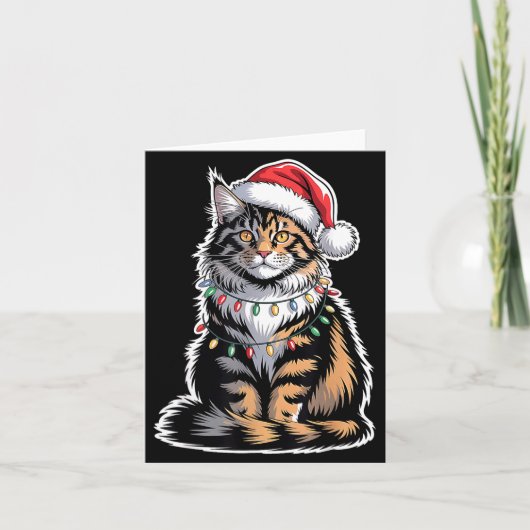 Maine Coon Cat Christmas Xmas Kitten Kitty Lover M Kaart (Voorkant)