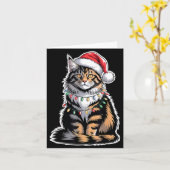 Maine Coon Cat Christmas Xmas Kitten Kitty Lover M Kaart (Gele Bloem)