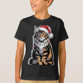 Maine Coon Cat Christmas Xmas Kitten Kitty Lover M T-shirt (Voorkant)