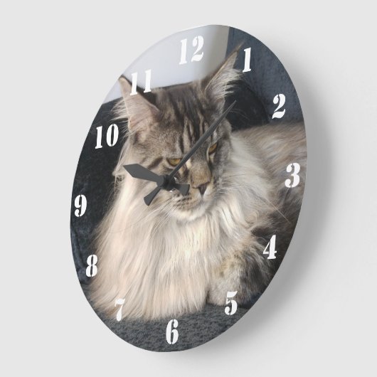 Maine Coon Cat Clock Grote Klok (Hoek)