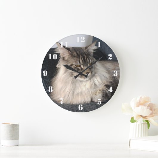 Maine Coon Cat Clock Grote Klok (Huis)