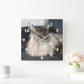 Maine Coon Cat Clock Vierkante Klok (Huis)