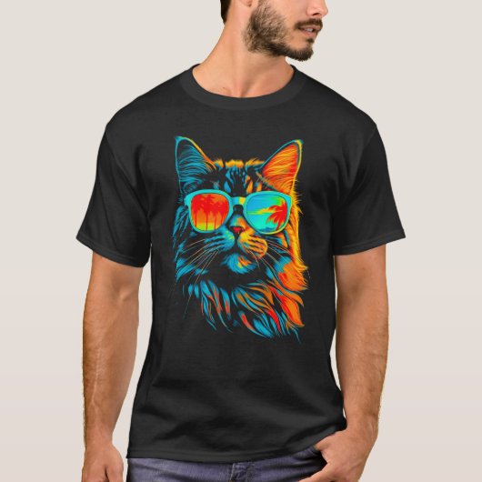 Maine Coon Cat Cool Summer T-shirt (Voorkant)