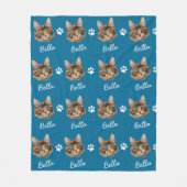 Maine Coon Cat, Custom Pet blauw Fleece Deken (Voorkant)