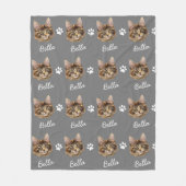 Maine Coon Cat, Custom Pet grijs Fleece Deken (Voorkant)
