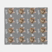 Maine Coon Cat, Custom Pet grijs Fleece Deken (Voorkant (Horizontaal))