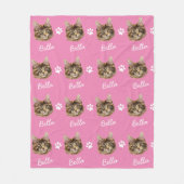 Maine Coon Cat, Custom Pet Pink Fleece Deken (Voorkant)