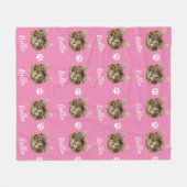 Maine Coon Cat, Custom Pet Pink Fleece Deken (Voorkant (Horizontaal))