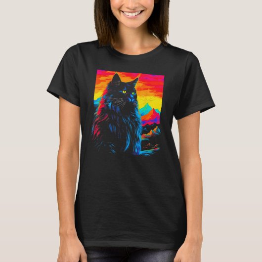 Maine Coon Cat Design T-shirt (Voorkant)