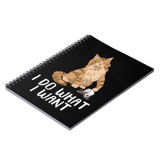 Maine Coon Cat doet wat ik wil dat Maine Coon Notitieboek (Linkerzijde)