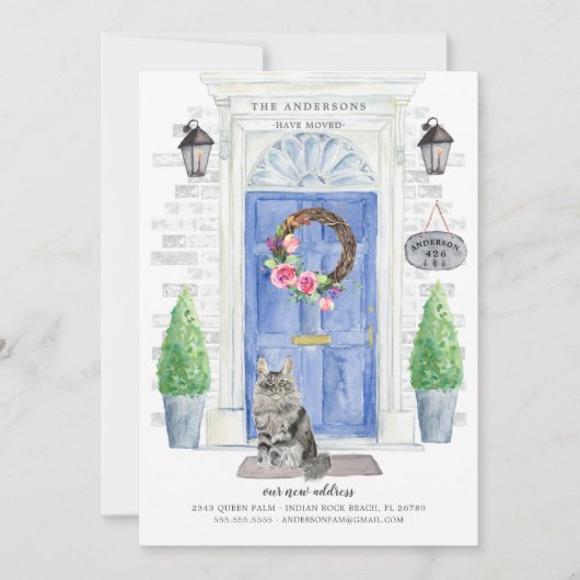 Maine Coon Cat Door Bewegende Aankondiging (Voorkant)