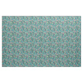 maine coon cat  florals turquoise stof (Fat Quarter)