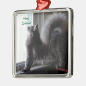 Maine Coon Cat Foto Metalen Ornament (Links)