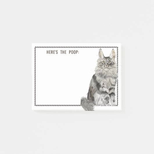 Maine Coon Cat | Funny Editable Text Post-it® Notes (Voorkant)
