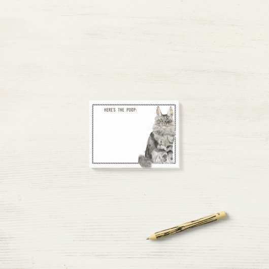 Maine Coon Cat | Funny Editable Text Post-it® Notes (Op bureau)