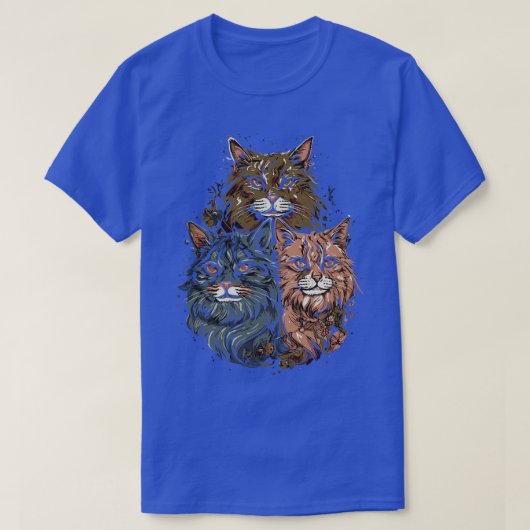 Maine Coon Cat Gang Ontketend T-shirt (Design voorkant)