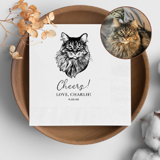 Maine Coon Cat Gepersonaliseerde Proost Servet