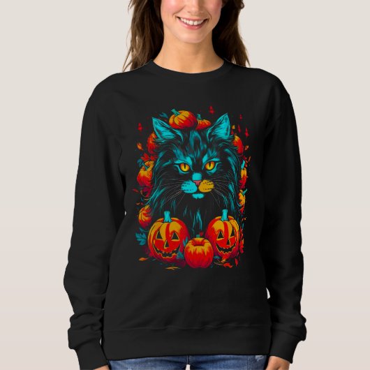 Maine Coon Cat Halloween Trui (Voorkant)