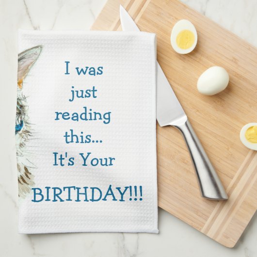 Maine Coon Cat HAPPY Birthday handdoek (Quarter Fold)