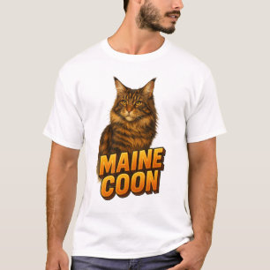 Maine Coon Cat Illustratie T-shirt