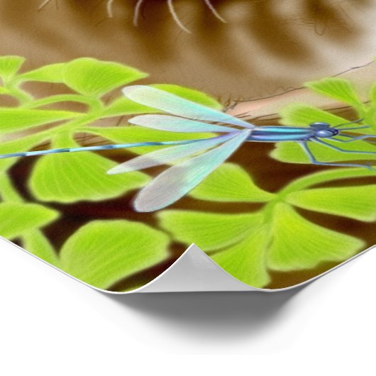 Maine Coon Cat in Garden Oerwoud Poster (Hoek)