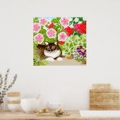 Maine Coon Cat in Garden Oerwoud Poster (Keuken)