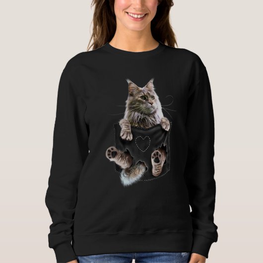 Maine Coon Cat in Pocket Trui (Voorkant)