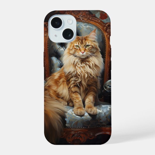 Maine Coon cat iPhone 15 Case (Achterkant)
