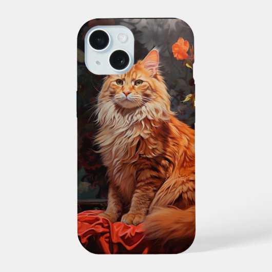 Maine Coon cat iPhone 15 Case (Achterkant)