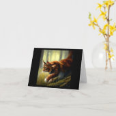 Maine Coon Cat Kaart (Gele Bloem)