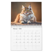 Maine Coon Cat Kalender Digitale AI Verf (Feb 2026)